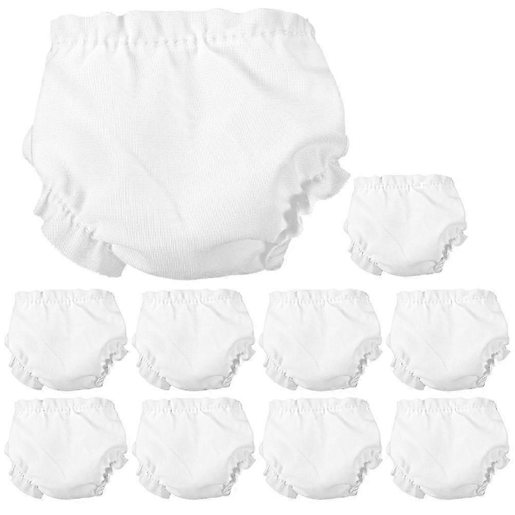 10 st Mini Docktrosor Elastiska Leksaksdockunderkläder Tygunderkläder för Barndockor