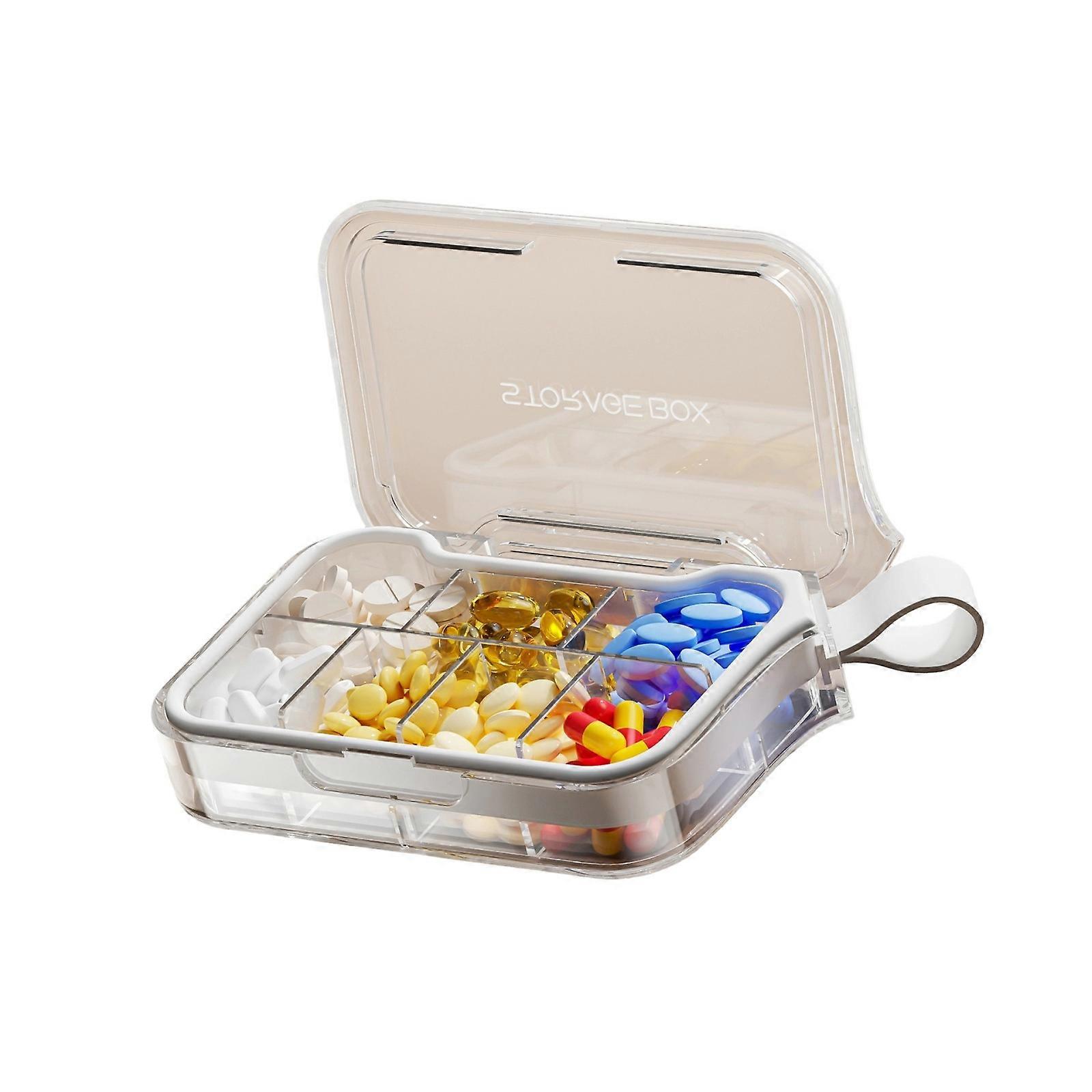 Weekly Medicine Storage Box Sealed Lid Moisture Proof Large Capacity Portable Organizers Ideal for Medication Management Routine  7 Translucent white