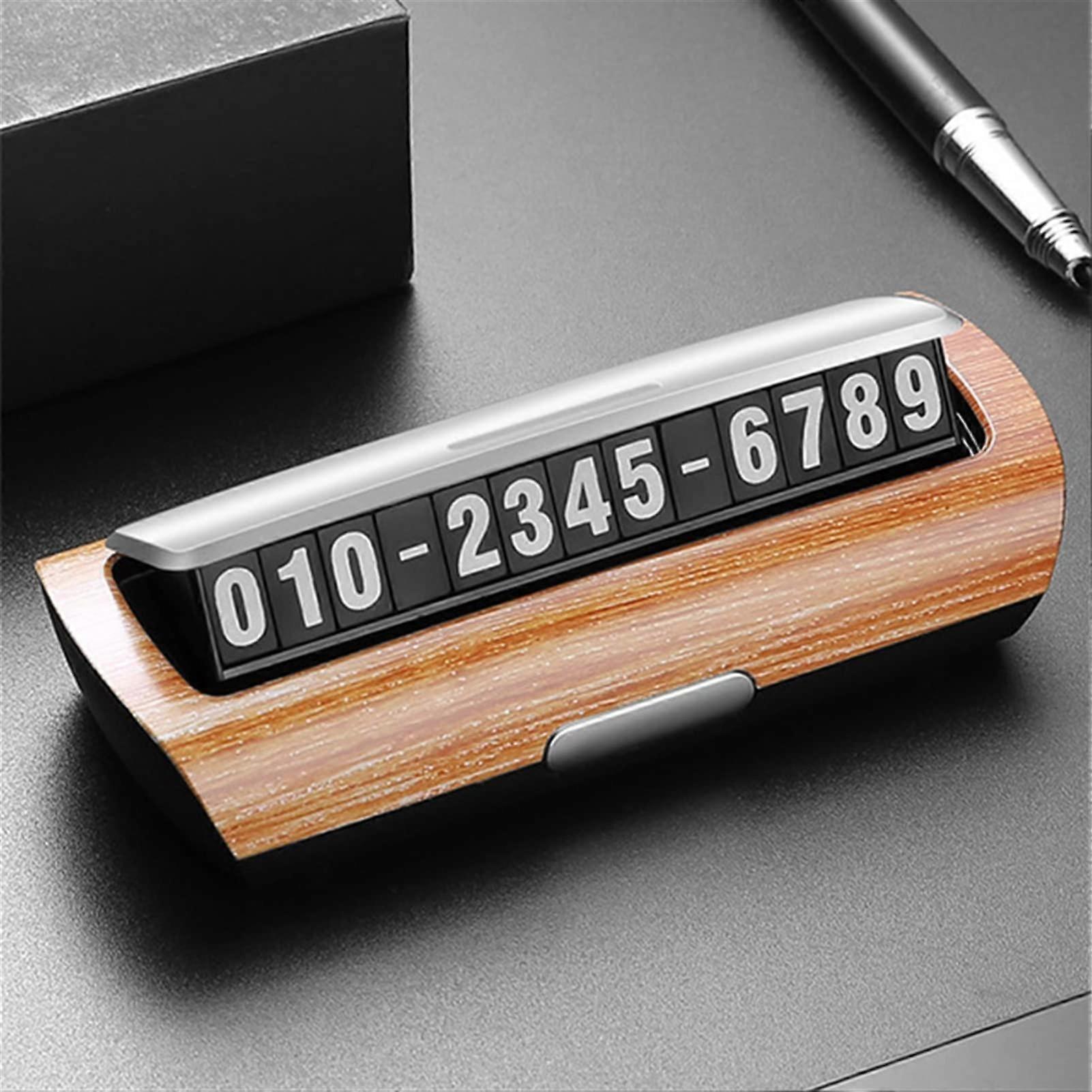 Hidden Woodgrain Temporary Parking Card with Hidden Number Display for Smart Fortwo Forfour 453 451 450 Car Interior Accessories