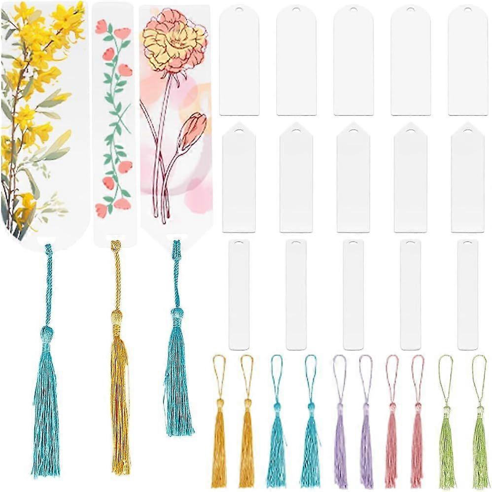 15Pcs 3 Styles Clear Acrylic Bookmarks Bulk Blank Book Markers Transparent Arch Rectangle Blanks Bookmarkers with Hole Accessories for DIY Bookmark Ac