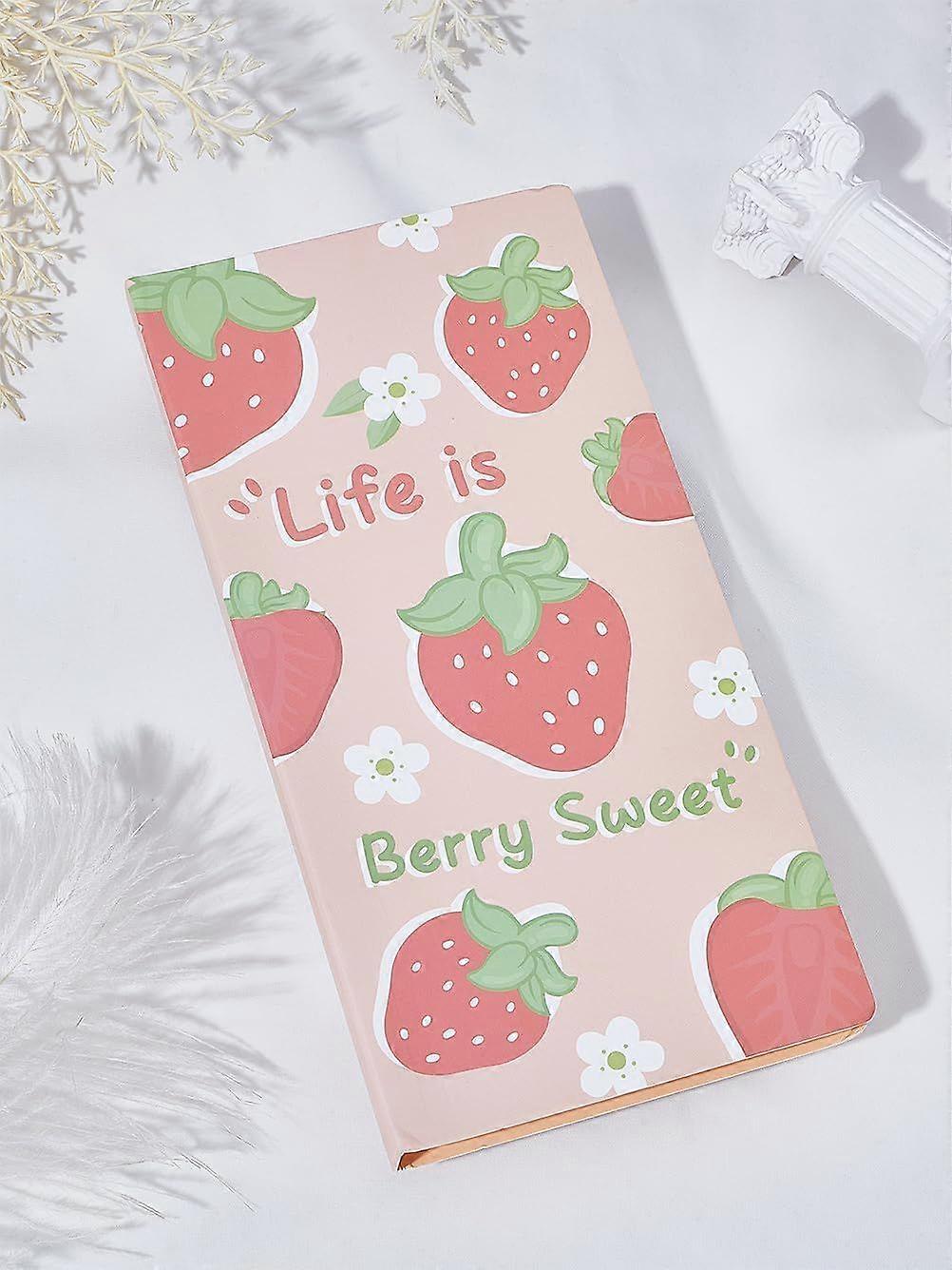 1Set Paper Sticky Notes Strawberry Sticker Tabs Super Sticking Power Memo Pads Bulk Self-Stick Post Stickies for Office School Home Meeting Reading No