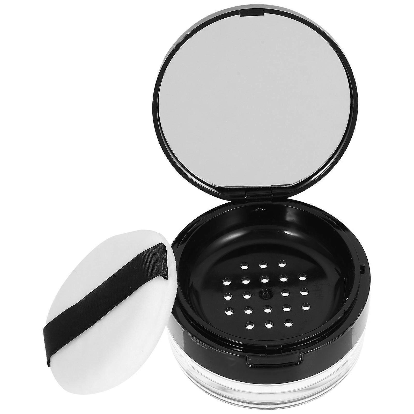 Makeup Powder Container Portable Powder Case with Mirror 2Pcs