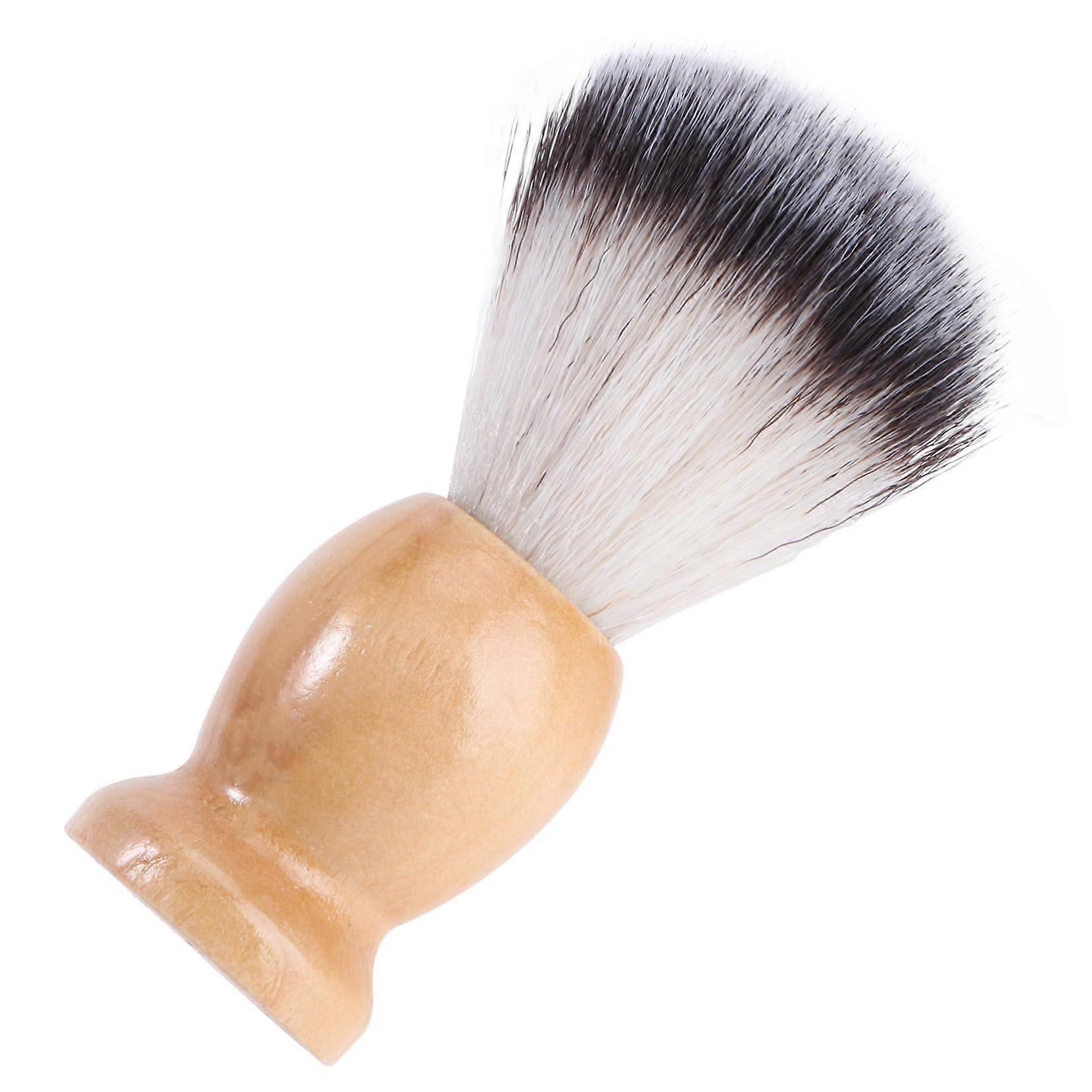 Beard Brush for Men with Wooden Handle, Synthetic Bristles, Deep Cleaning, Travel Size