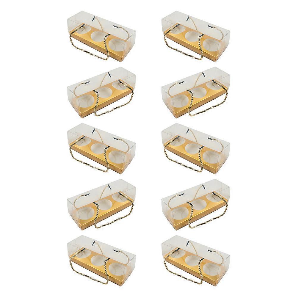 Clear Containers with Handle Plastic Portable Box for Storage 10Pcs