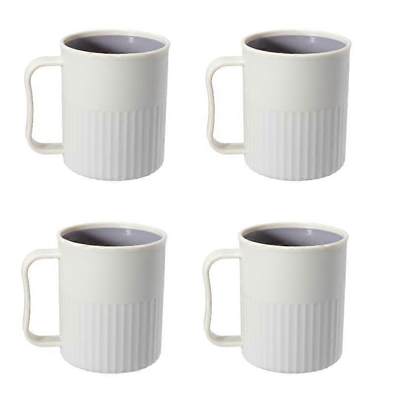 4 Pack Creative Plastic Coffee Cups, Party Cups, Upgraded Plastic Mug with Handle, Wheat Straw Cup