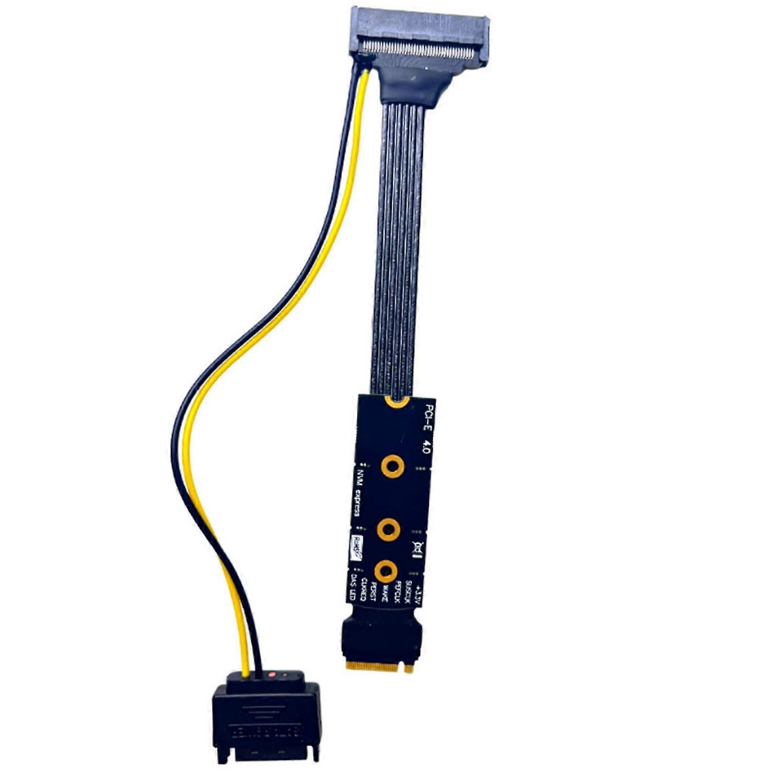 Flat M.2 NVME to U.2 Adapter Including 15Pin Power Supply Enhances PCIE4.0 Transmission in Small Space Multicolor