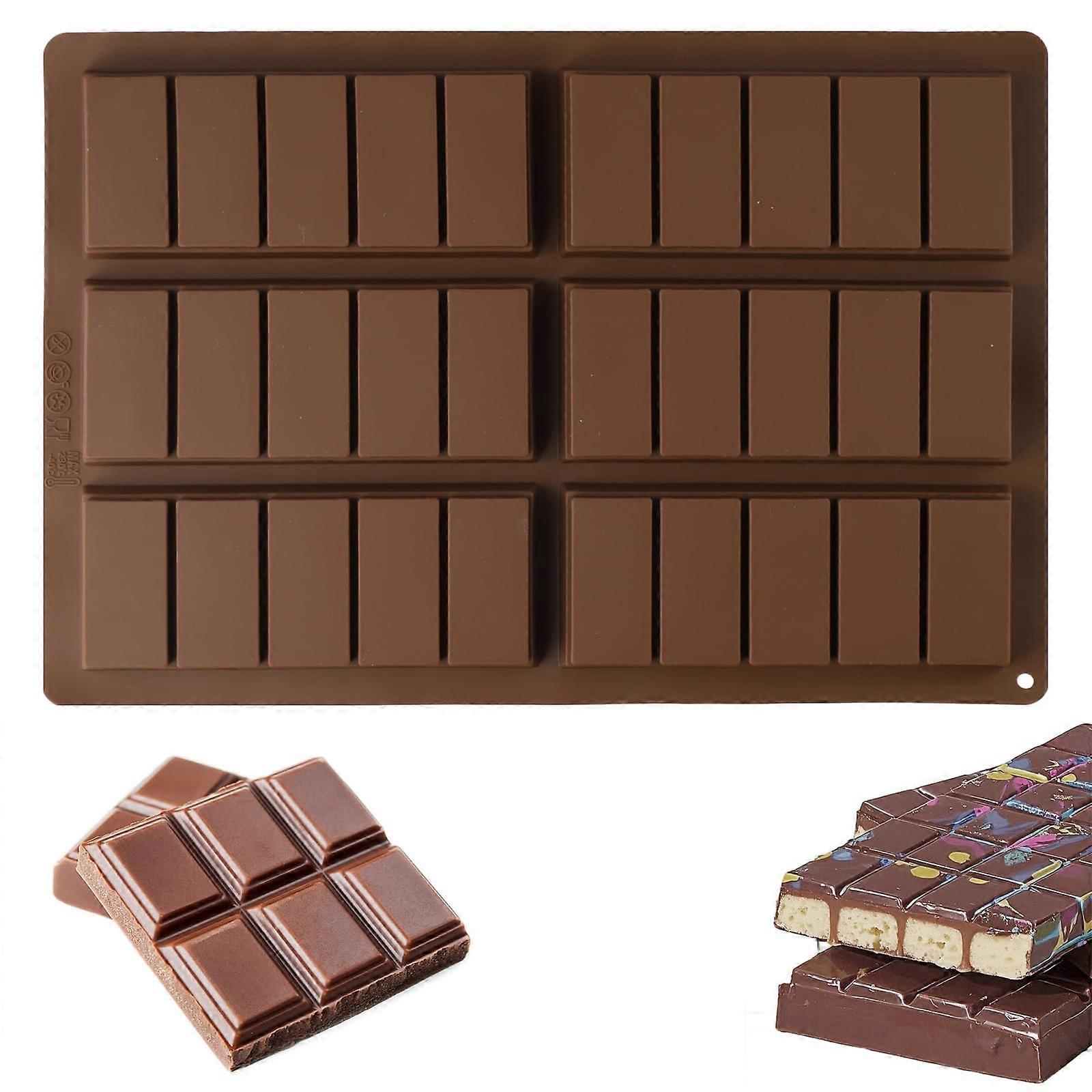 2 PCS Chocolate Bar Silicone Mold, Nonstick Rectangular Candy Molds, Food Grade Oven Microwave Safe