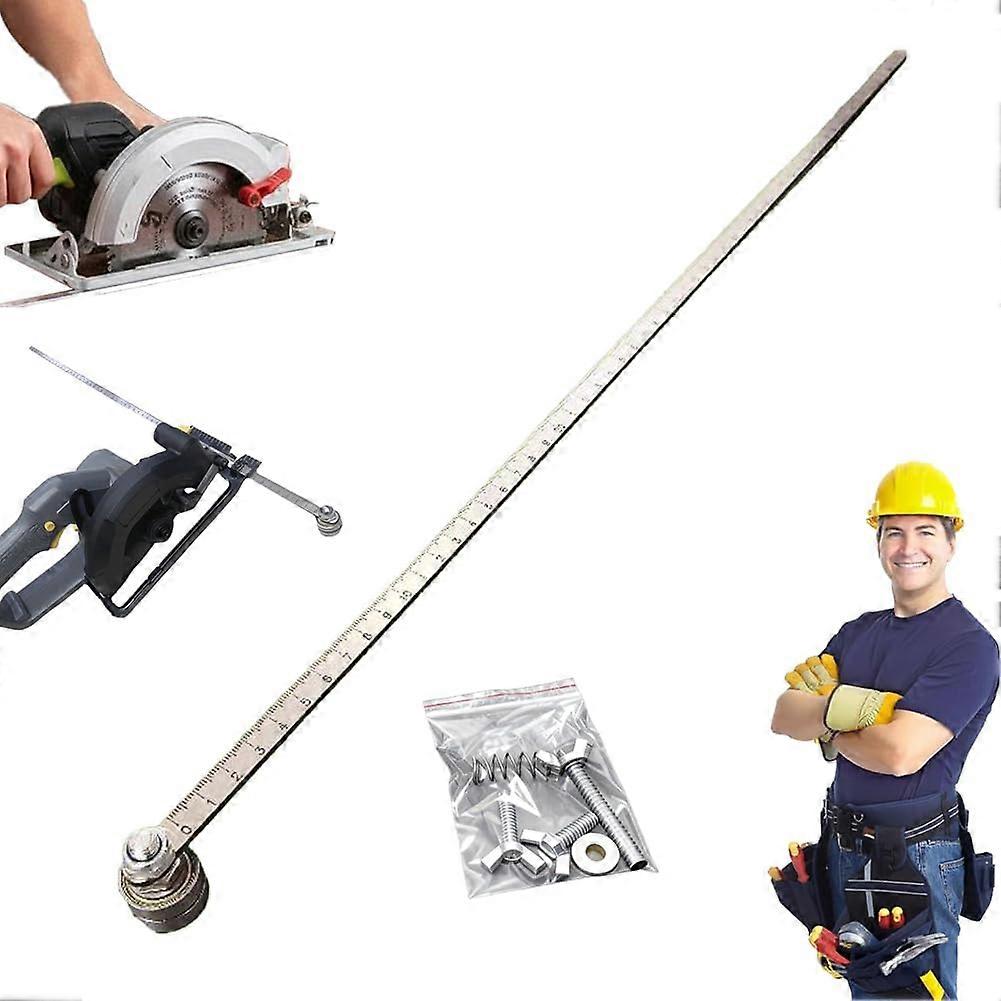 Circular Saw Guide Rail with Precision Positioning Caliper, Adjustable Stainless Steel 24in for Accurate Woodworking Cuts