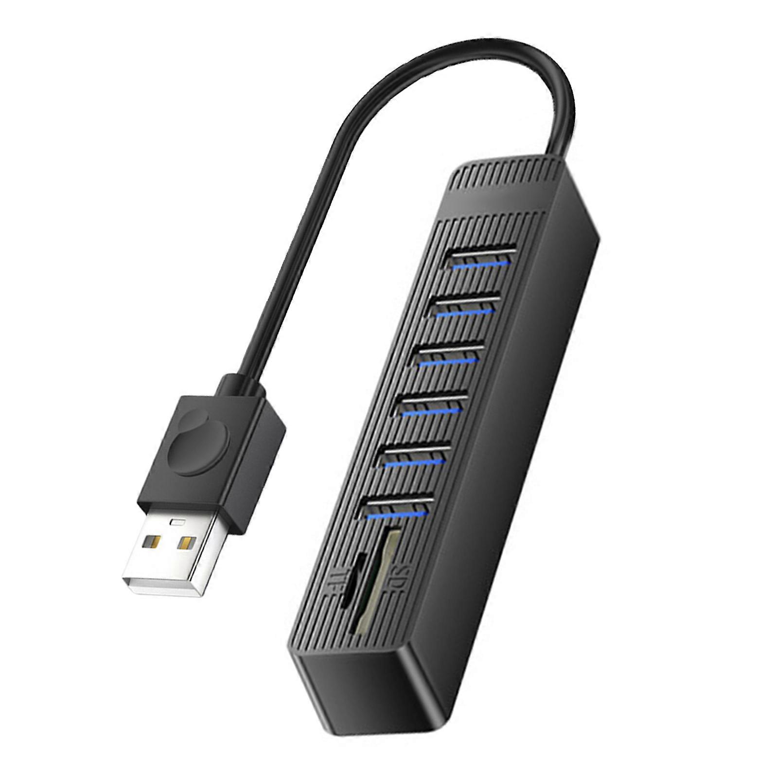 Efficient USB2.0 Hubs Expander Equipped with Card Reader Functionality for Quick Media Access 480Mbps Speed Universal Compatibility Multicolor