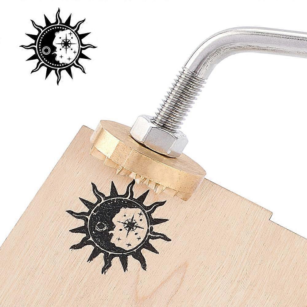 Cake/Wood Stamp Creative Bakery Embossing Iron Hot Burning Brass Mold with Handle Sun Pattern 30mm