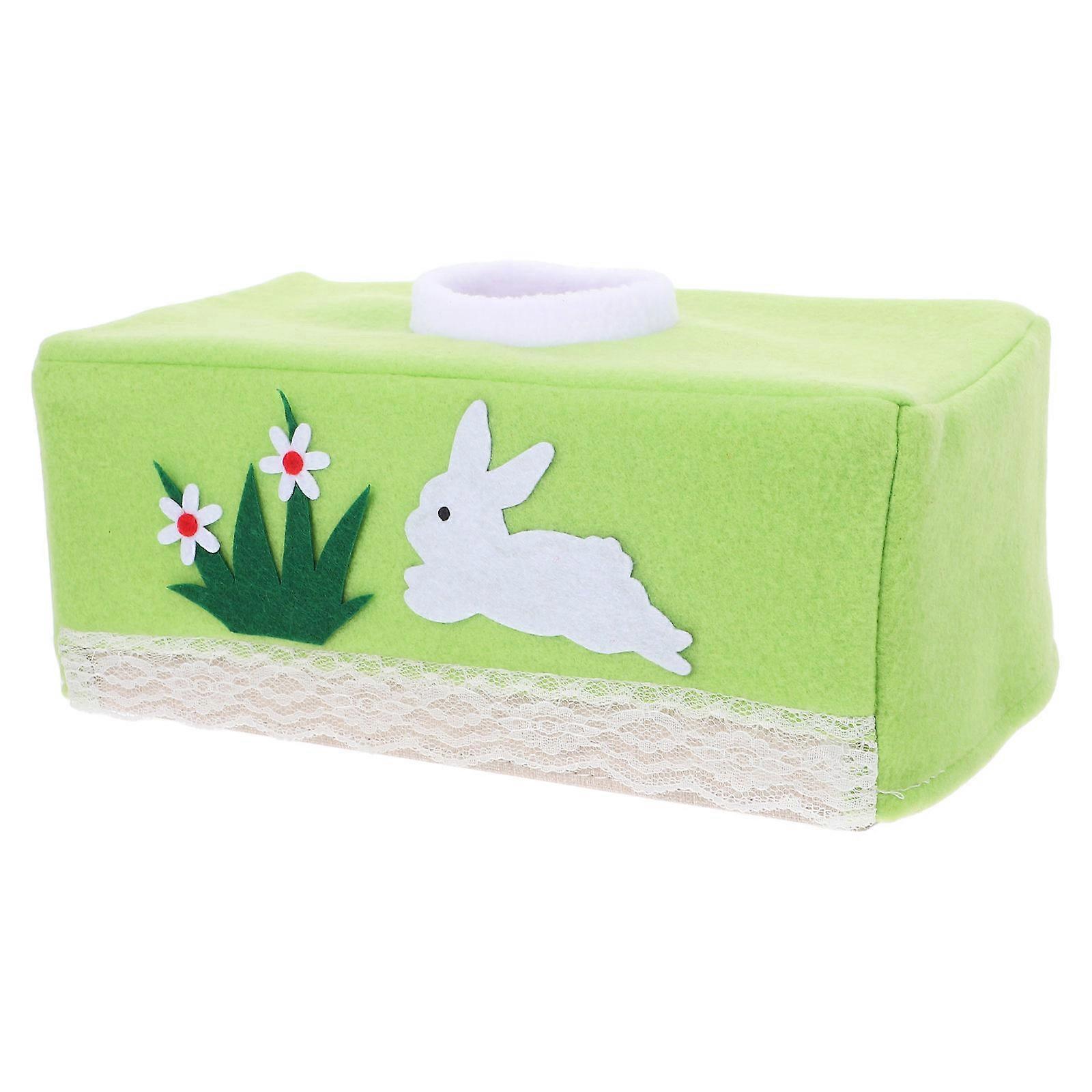 Easter Bunny Tissue Box Holder Rectangular for Bathroom 1 Cover