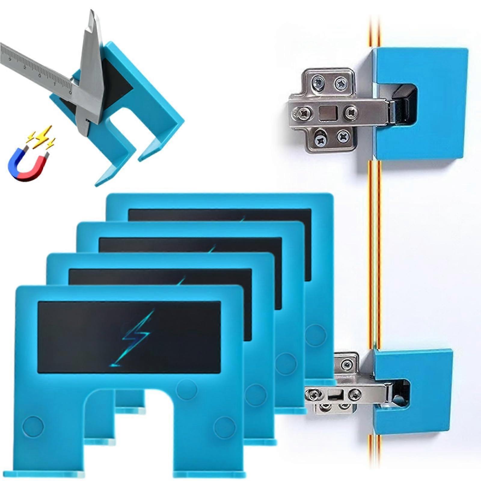 Magnetic Door Hinge Jig with Adjustable Cutting Guide, Precise 2mm Alignment, 4PCS Set