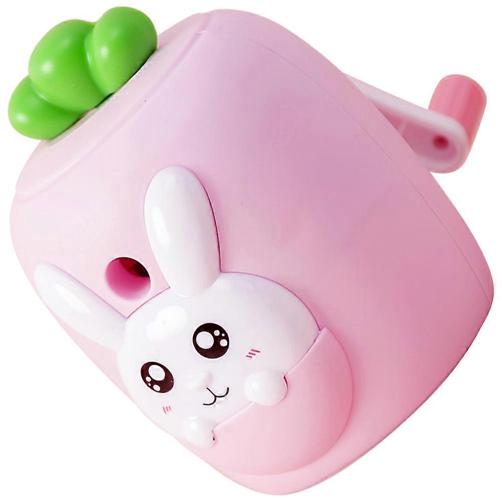 Pink Handheld Pencil Sharpener for Students Portable Carrot Shape
