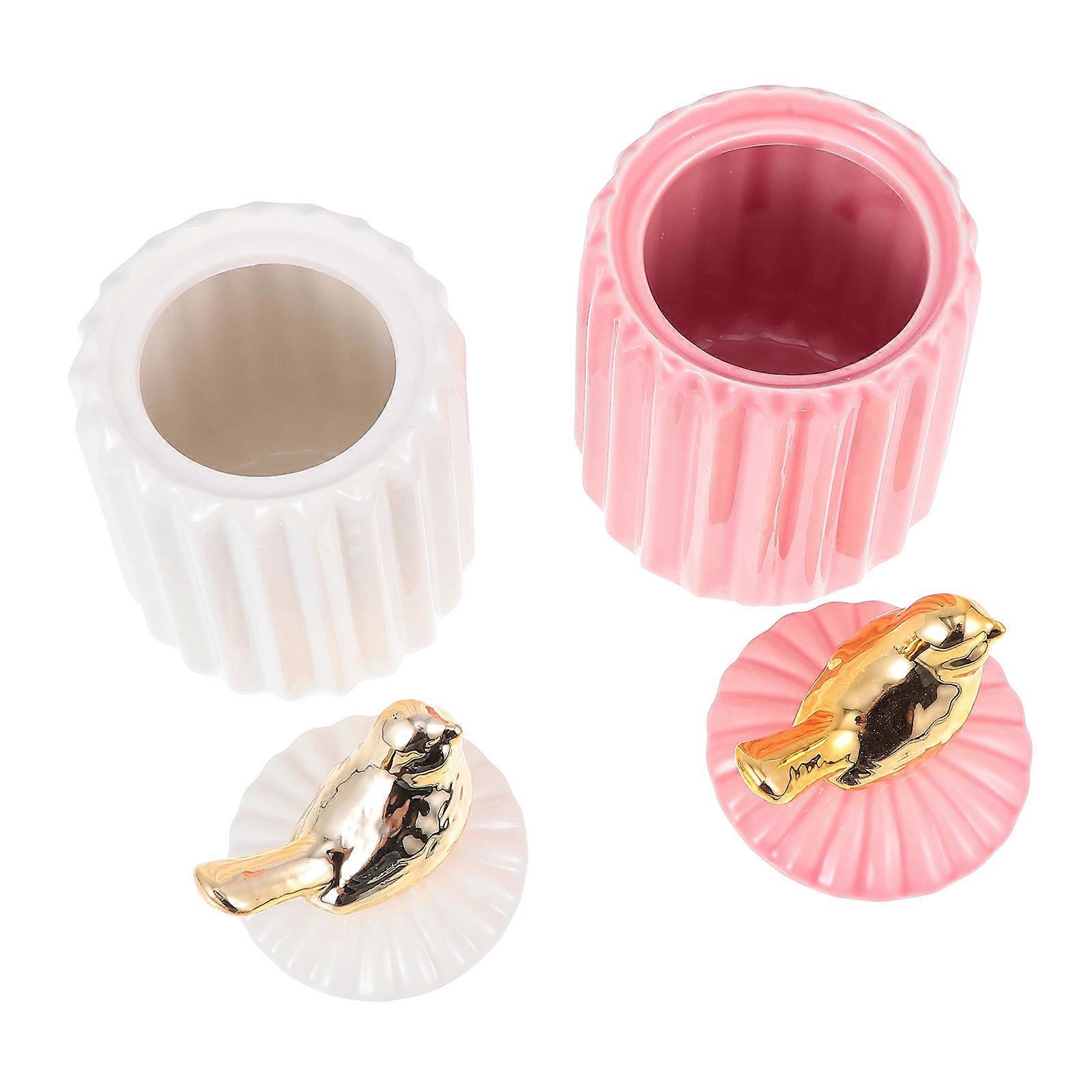Pink Ceramic Food Storage Jar for Kitchen Sealing 1Pcs Container