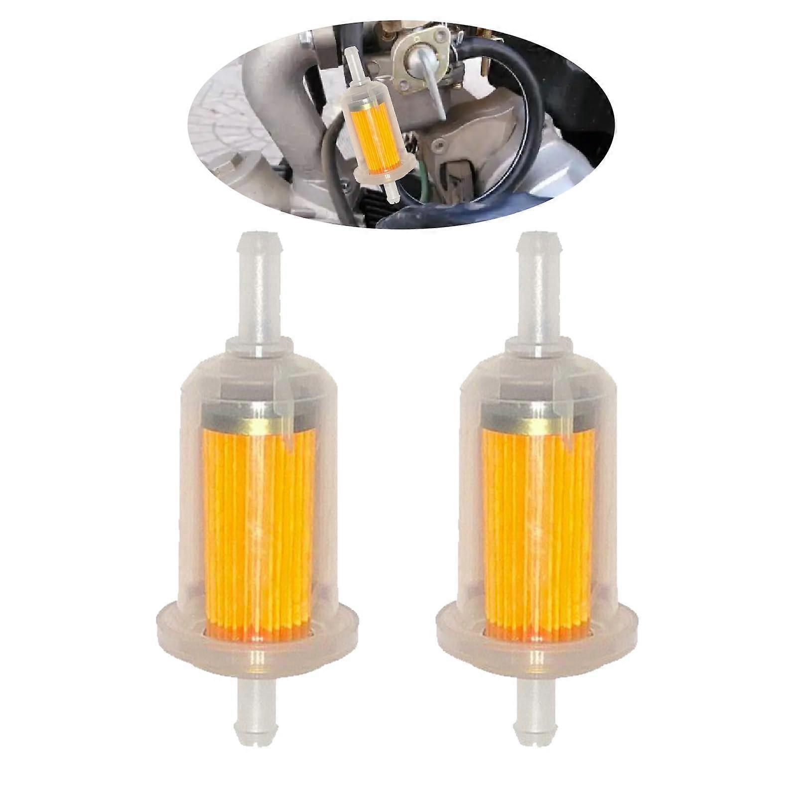 Universal Fuel Filter Inline Gasoline, Efficiency 2 Pack for Motorcycle ATV Lawn Mower