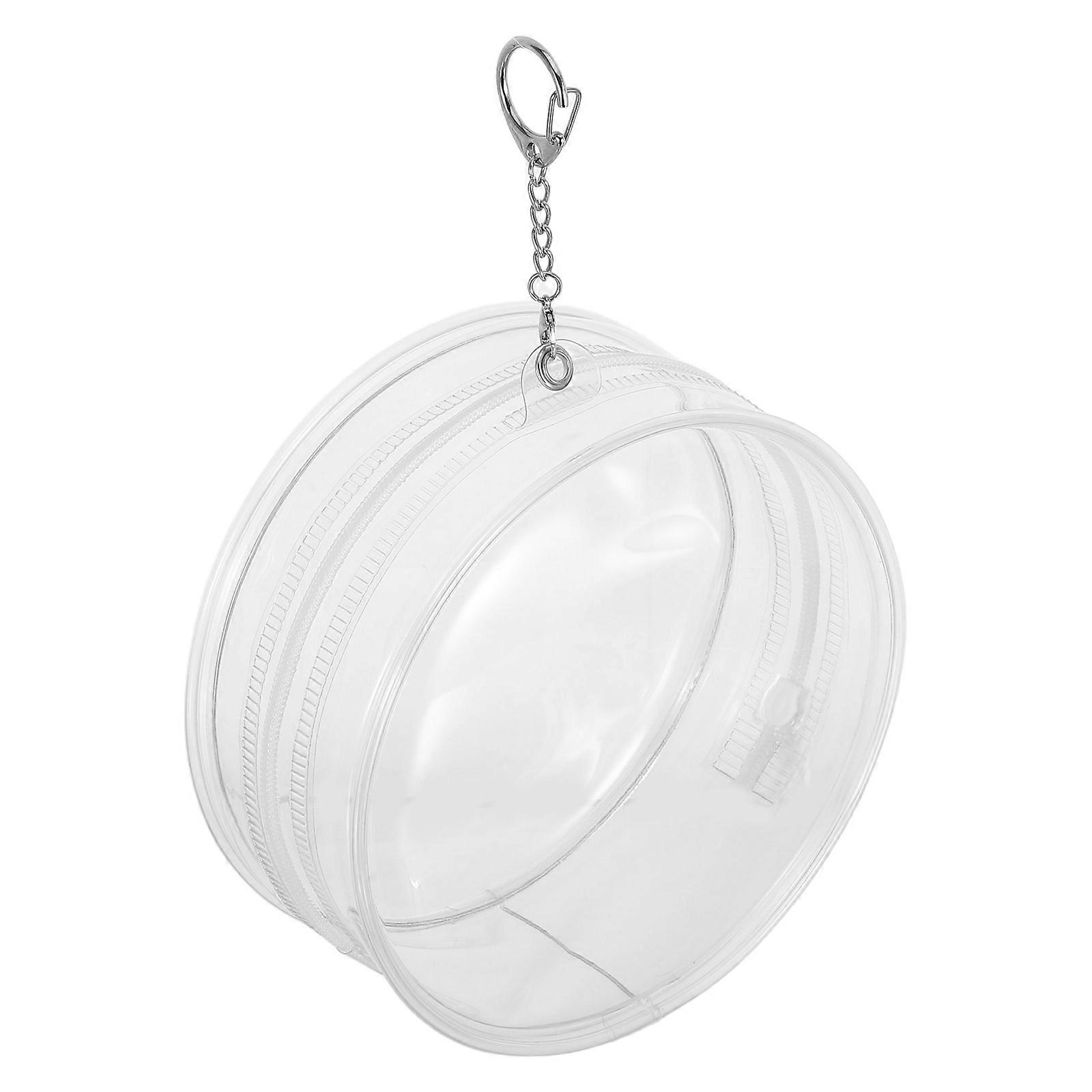 Figure Display Case for Doll with Keychain 2Pcs Transparent Portable Storage Bag