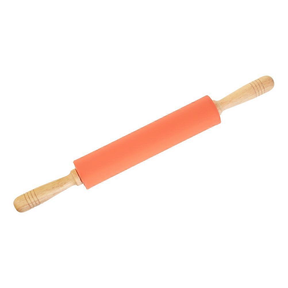 Dough Roller Pin Silicone Rolling Stick for Home 3Pcs Orange Baking Tool