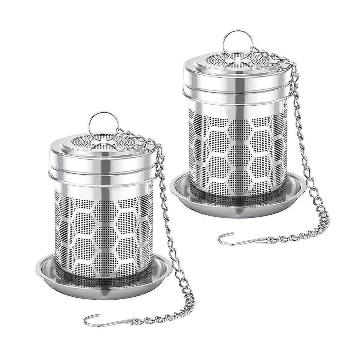 2 Pack Tea Strainers for Loose Tea, Extra Fine Mesh Tea Infuser, with Chain Hook, Loose Leaf Tea St