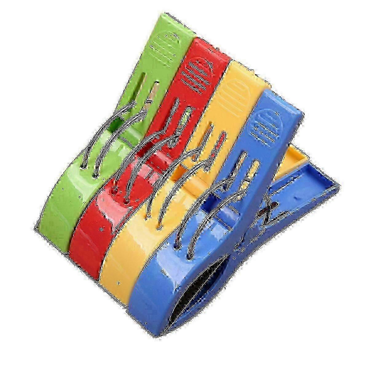 Large Clothespins for Laundry and Beach Towels, 4-Piece Set