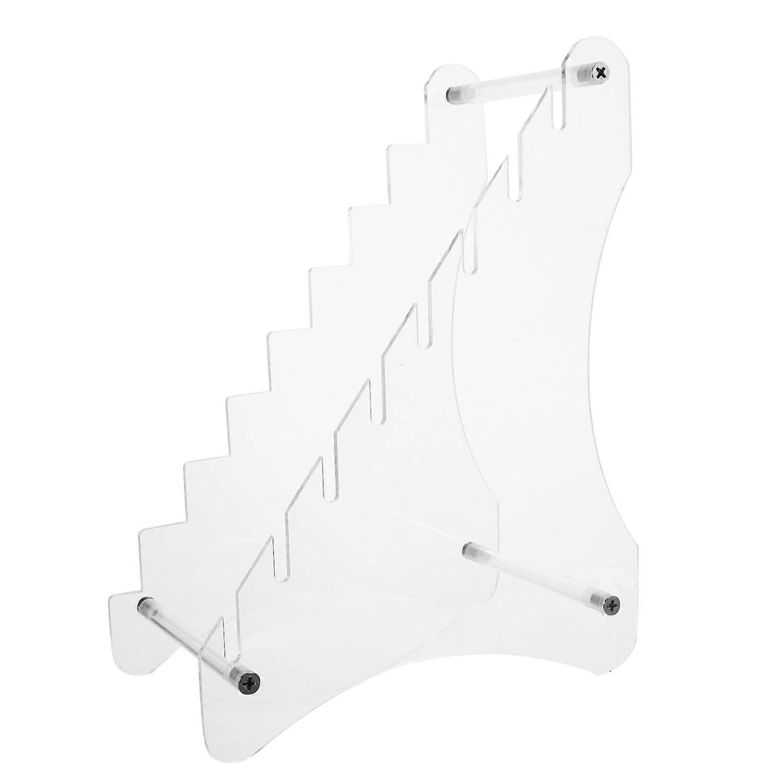 Acrylic Knife Display Stand 8Tier Clear Kitchen Holder with SpaceSaving Design for Countertop