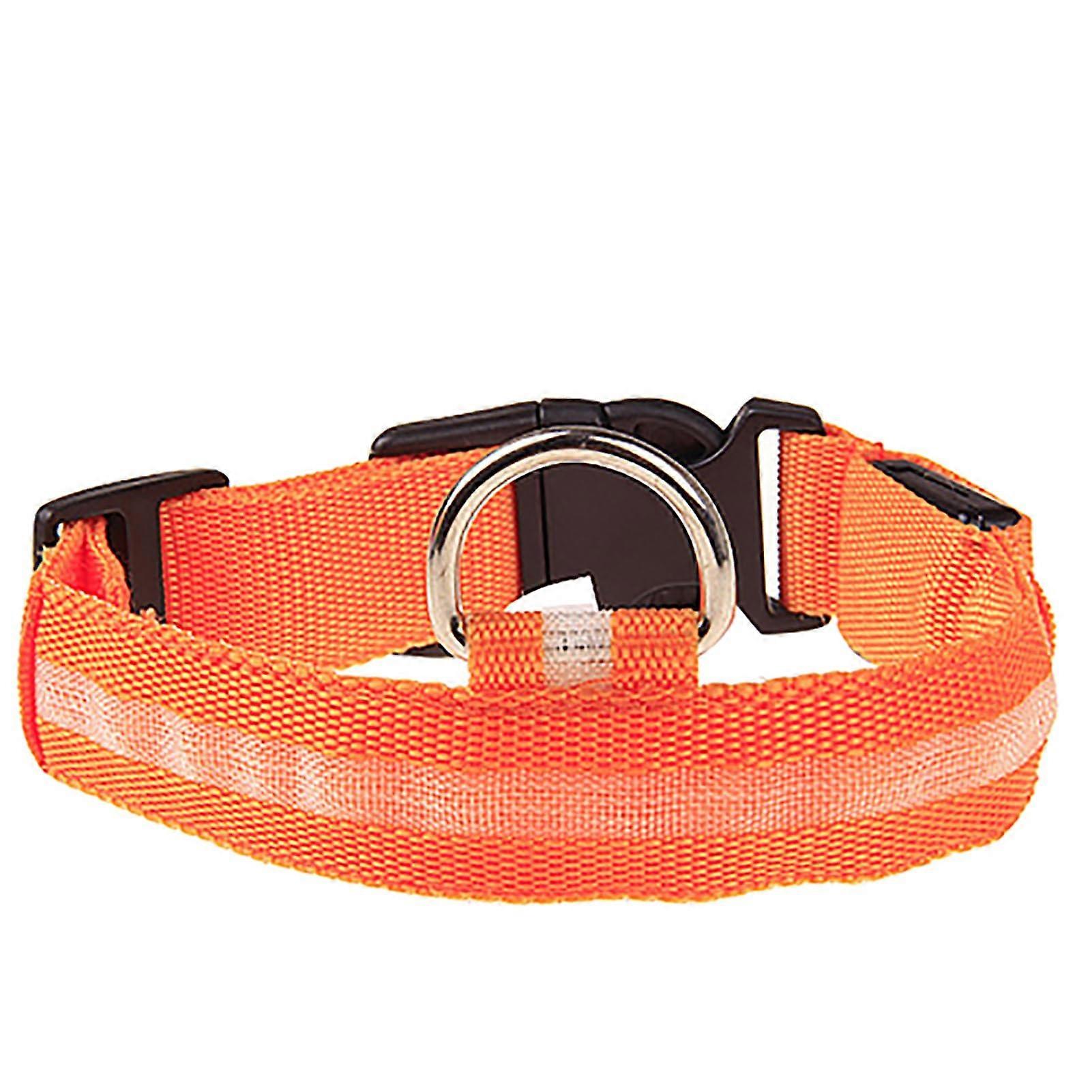 LED Dog Collar USB Rechargeable Adjustable Nylon Light Up Design with Bright LED Visibility