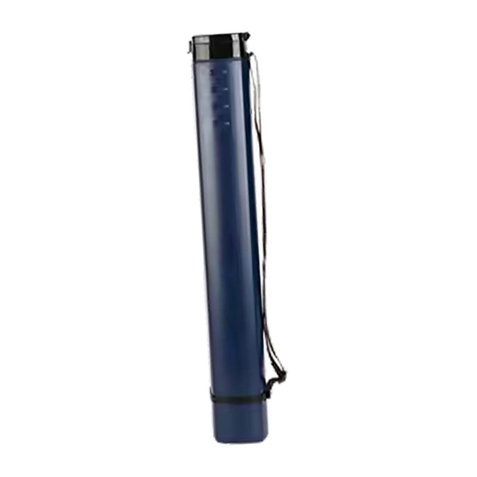Adjustable Telescoping Poster Tube Waterproof Document Storage Tube with Shoulder Strap, Deep Blue