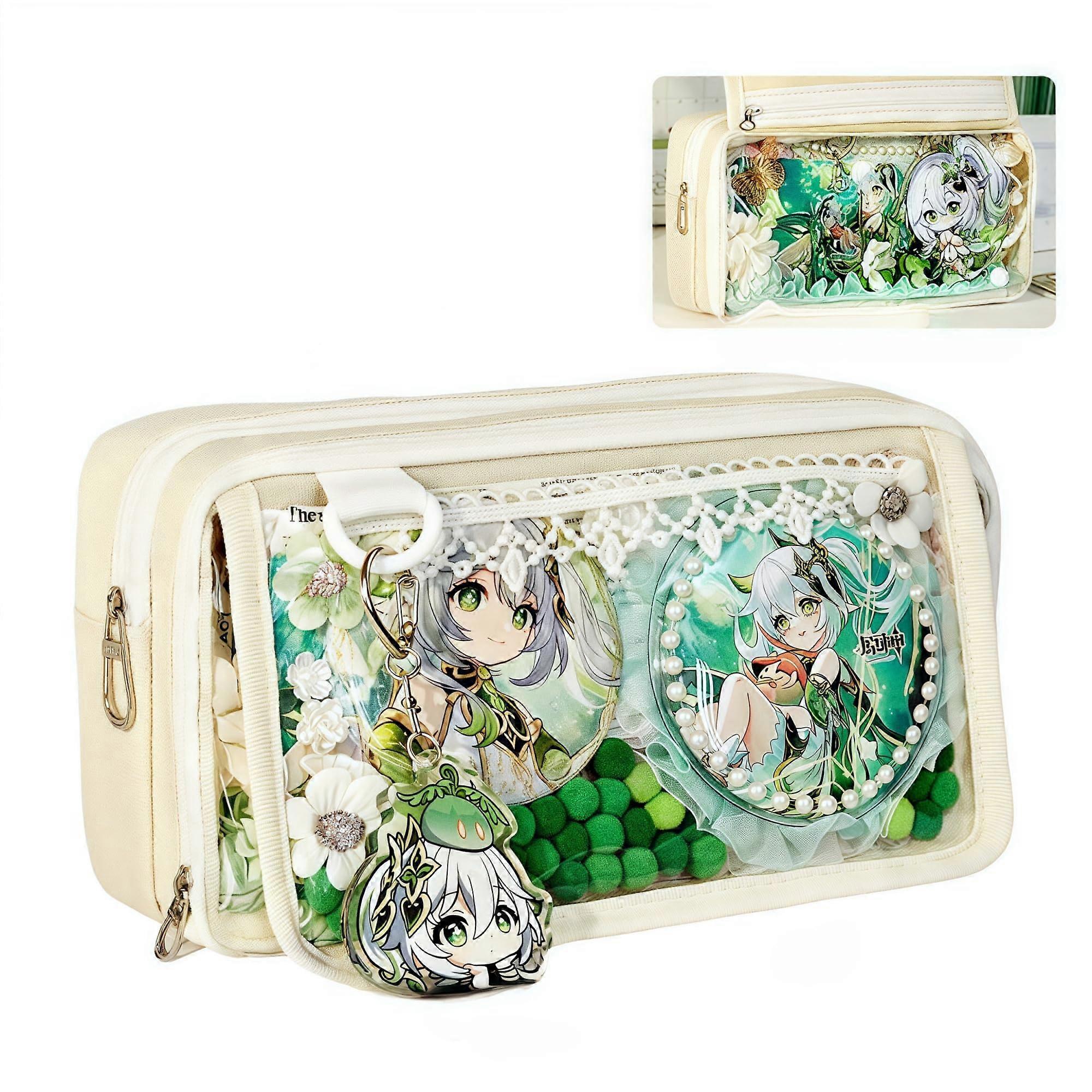 Large Capacity Pencil Case with DoubleSided Clear Insert, Stationery Organizer for School and Office