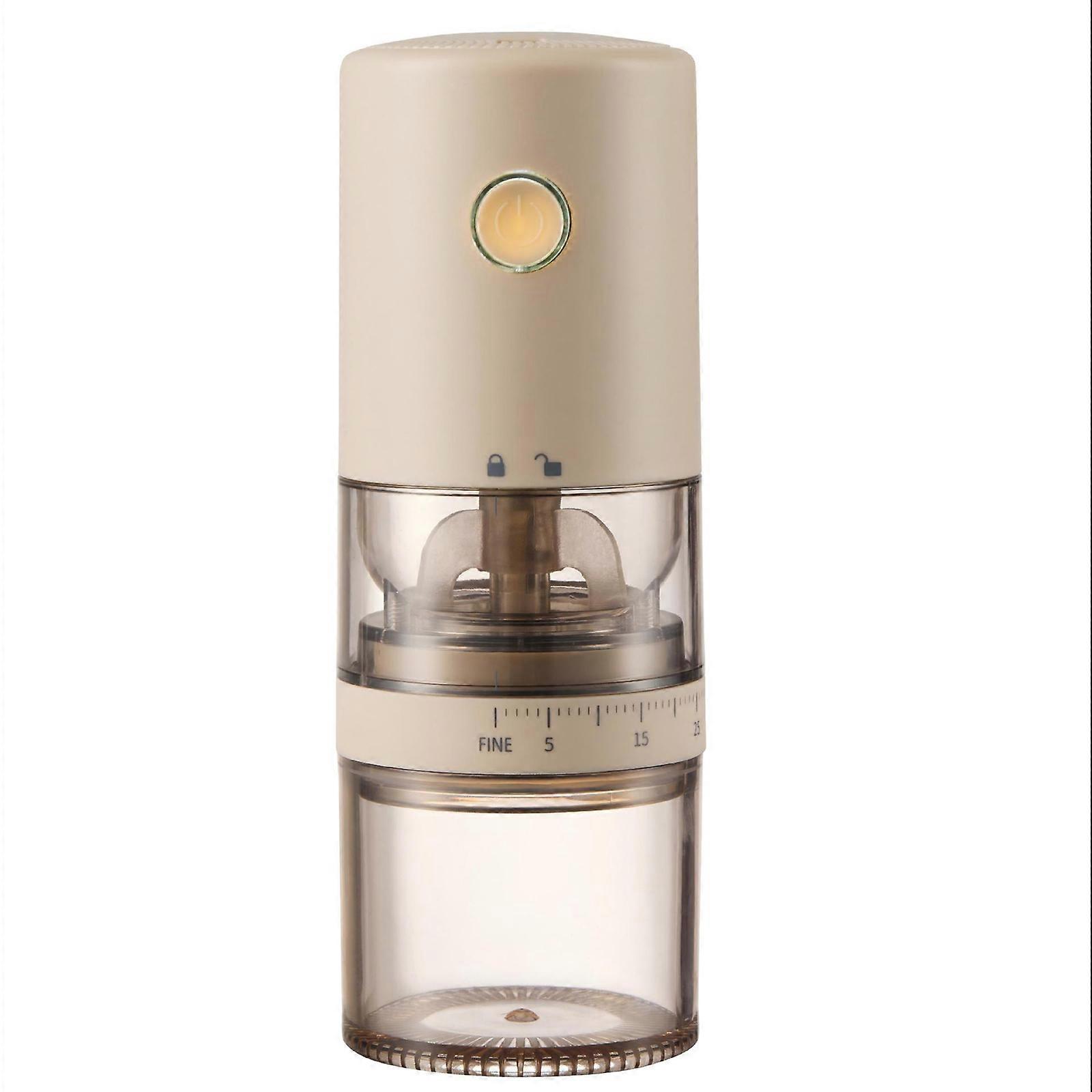 Continuous Use Electric Coffee Grinder Operate While Charging Feature No Wait Function for Uninterrupted Brewing  White