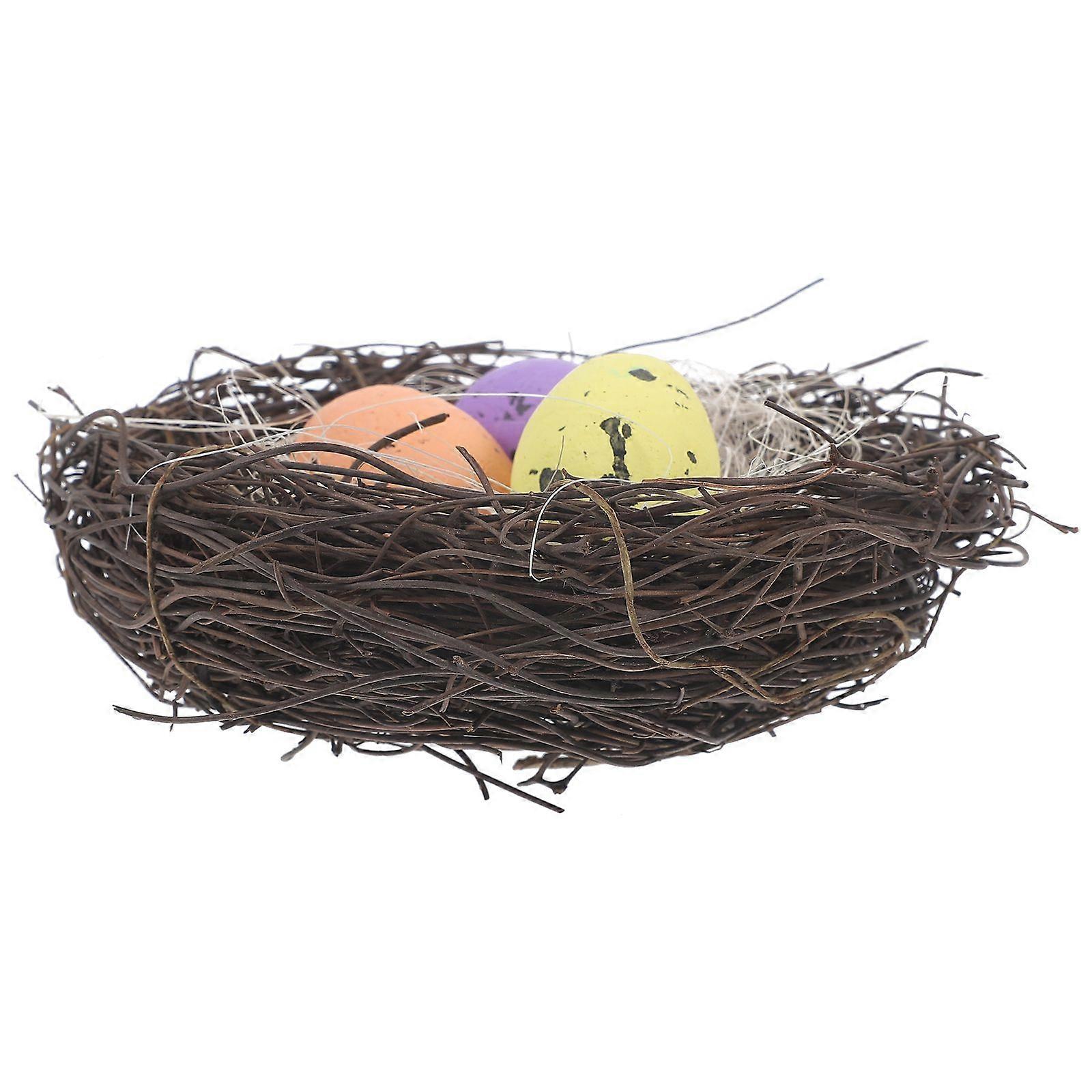 1 Set Simulation Bird Nest Easter Foam Easter Eggs Artificial Bird Nest Easter Decoration