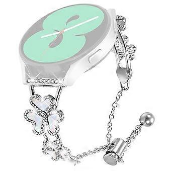 Correa de metal para Samsung Galaxy Watch4 de 40 mm/44 mm con decoración de corazón y trébol