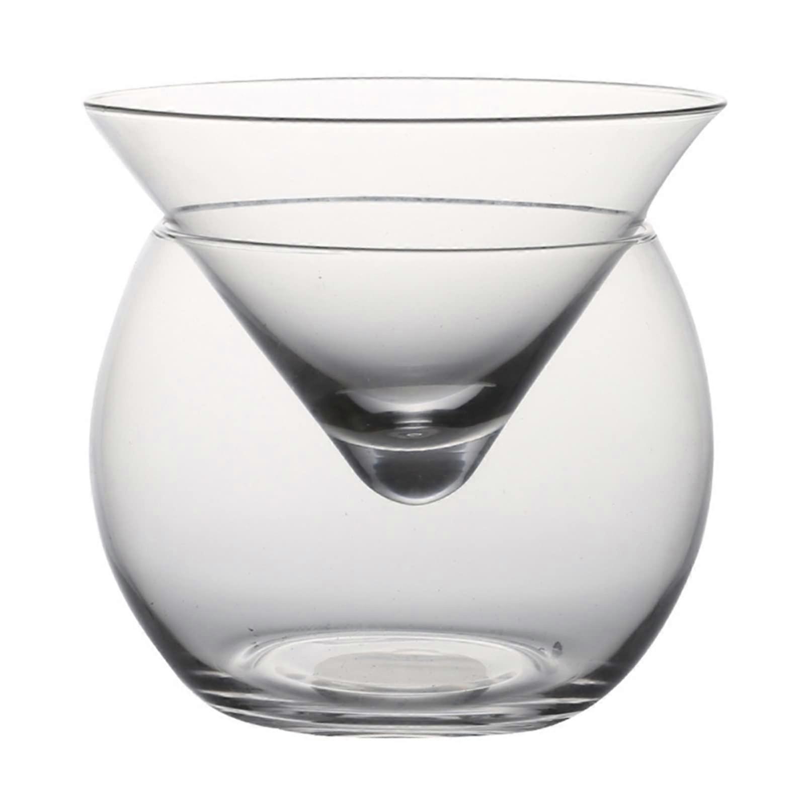 Elegant Double Layer Insulated Wine Glasses for Cocktails and Cold Drinks, Triangular Design