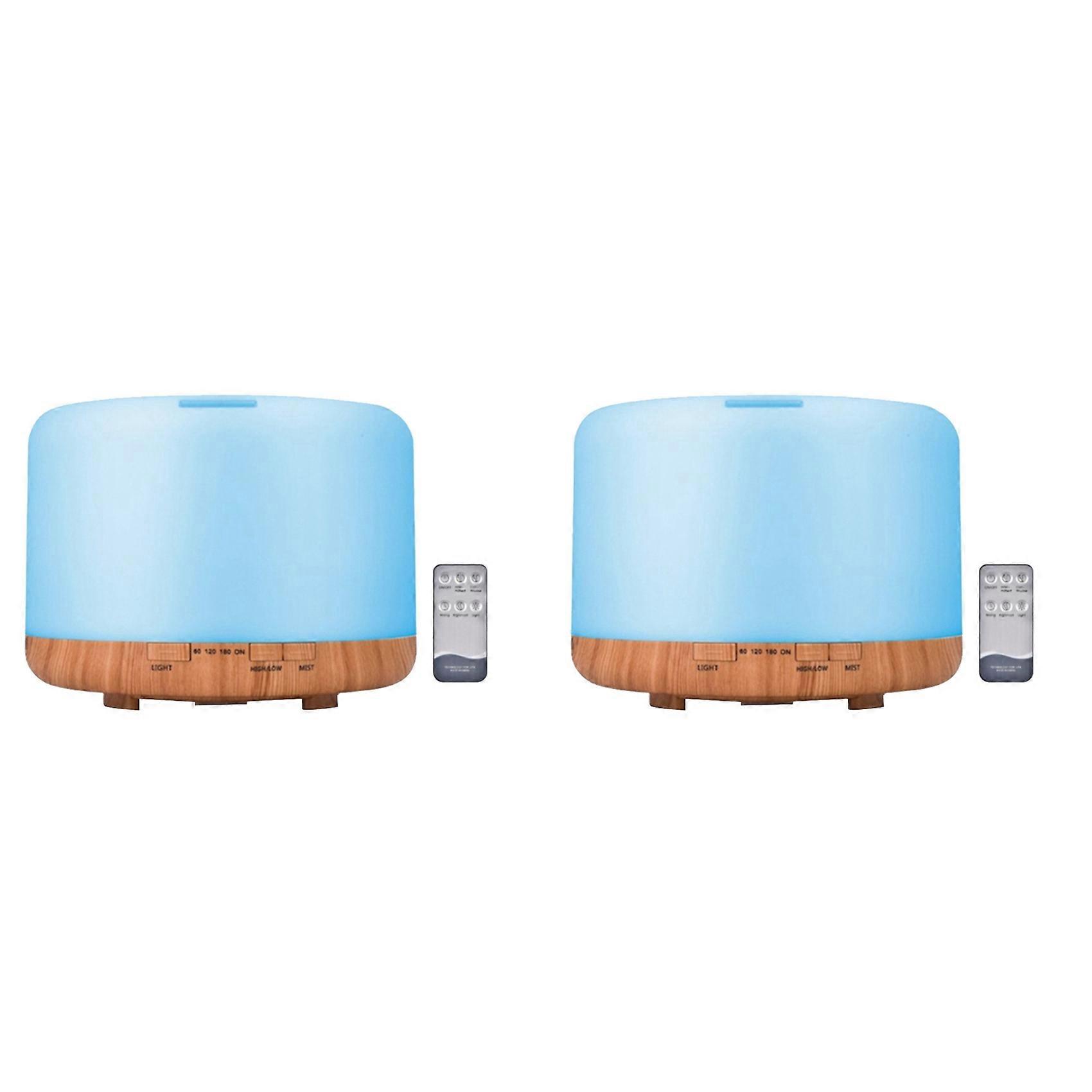 2X Essential Oil Diffuser 500ml Humidifier Diffusers Aromatherapy Diffuser with Remote Control US Plug