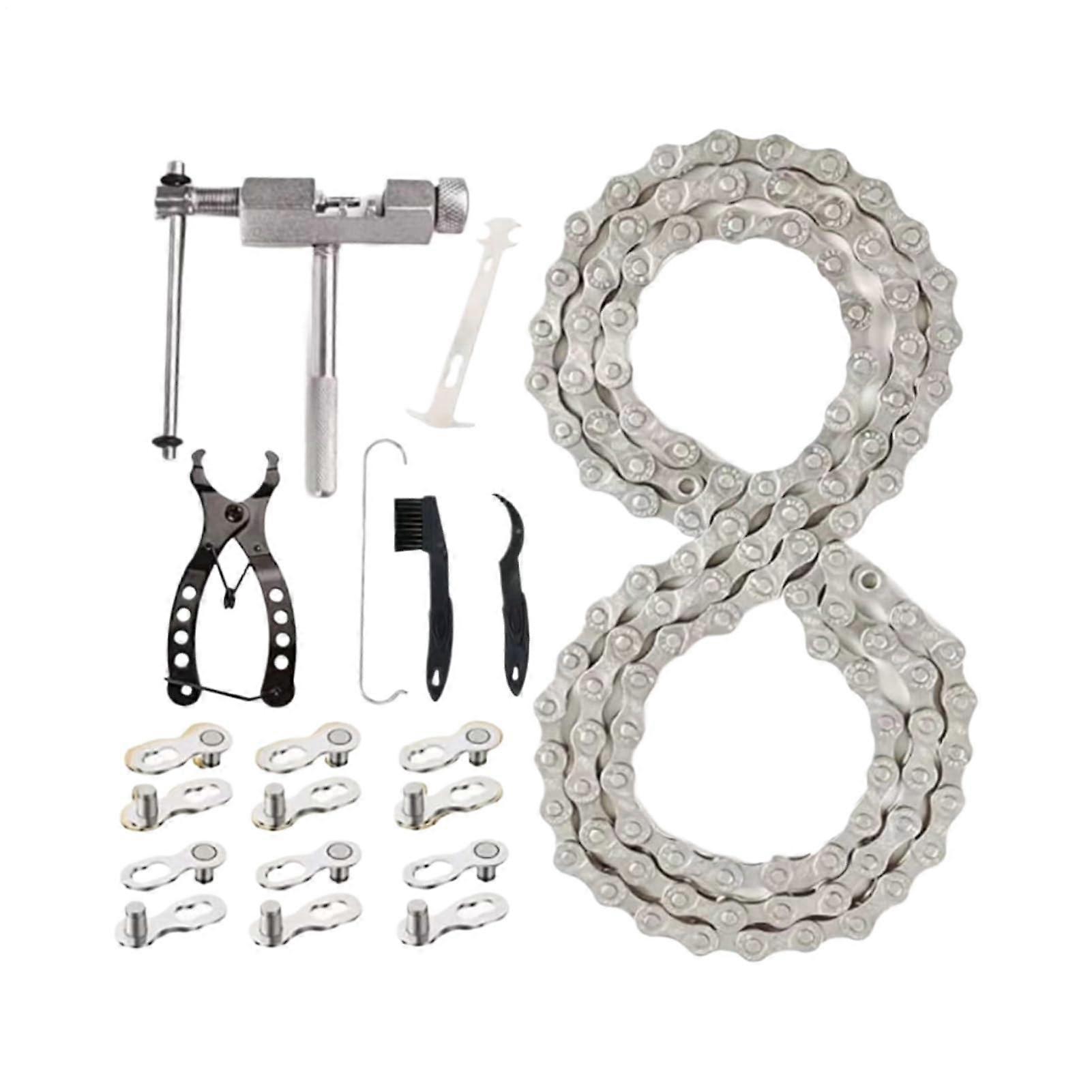 Bike Chain  Kit with Quick Release Link, Universal 6/7/8 Speed Bicycle Chain Tool Set