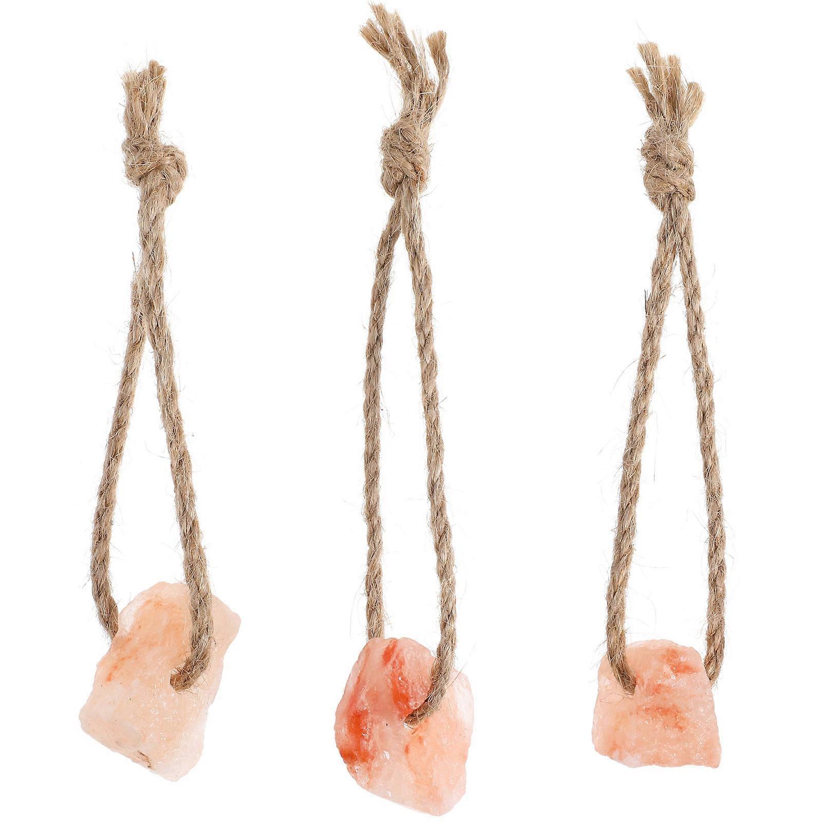 Microelements Pet Salt Blocks for Chewing with Hemp Ropes 3Pcs Set