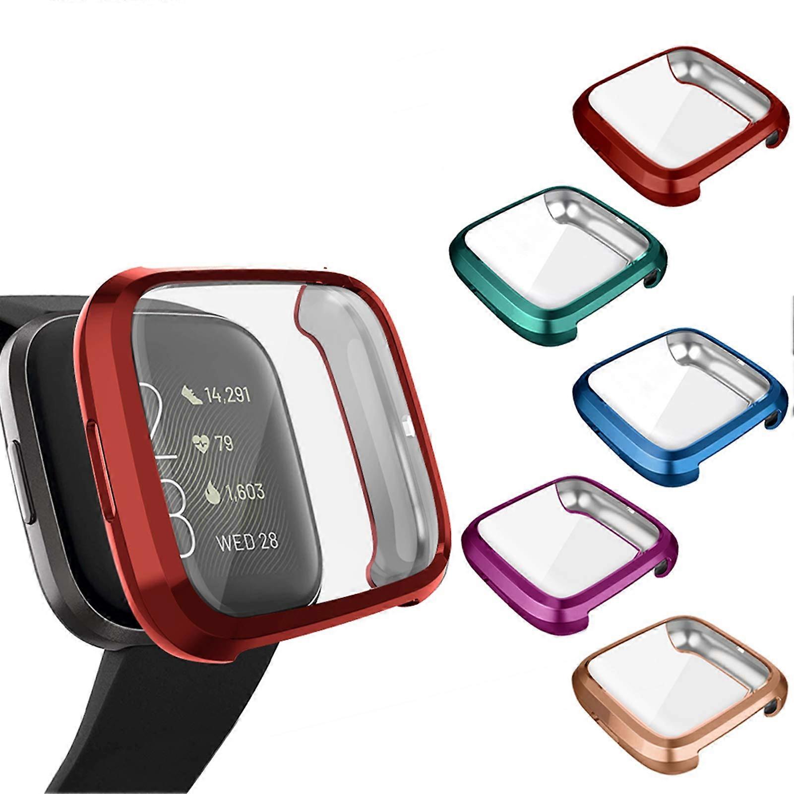 Case and Screen Protector 5Pack TPU Shockproof Slim Cover with 5 Color Options for Fitbit Versa 2