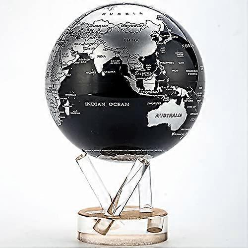 Floating Globe 6in Black Magnetic Levitating World Map Rotating Office Decor Gift