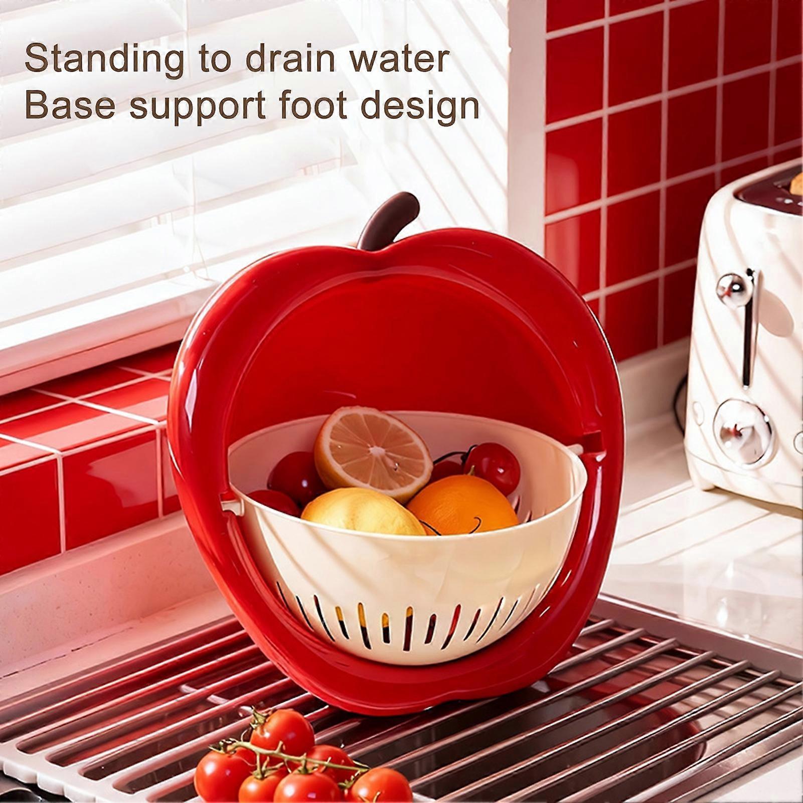 Double Layer Vegetable Washing Basket Fruit Colander Kitchen Strainer