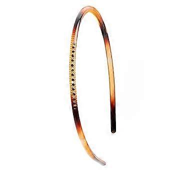 Brown Crystal Headband with Elegant Accent and AllDay Comfort Fit for Thick or Thin Hair