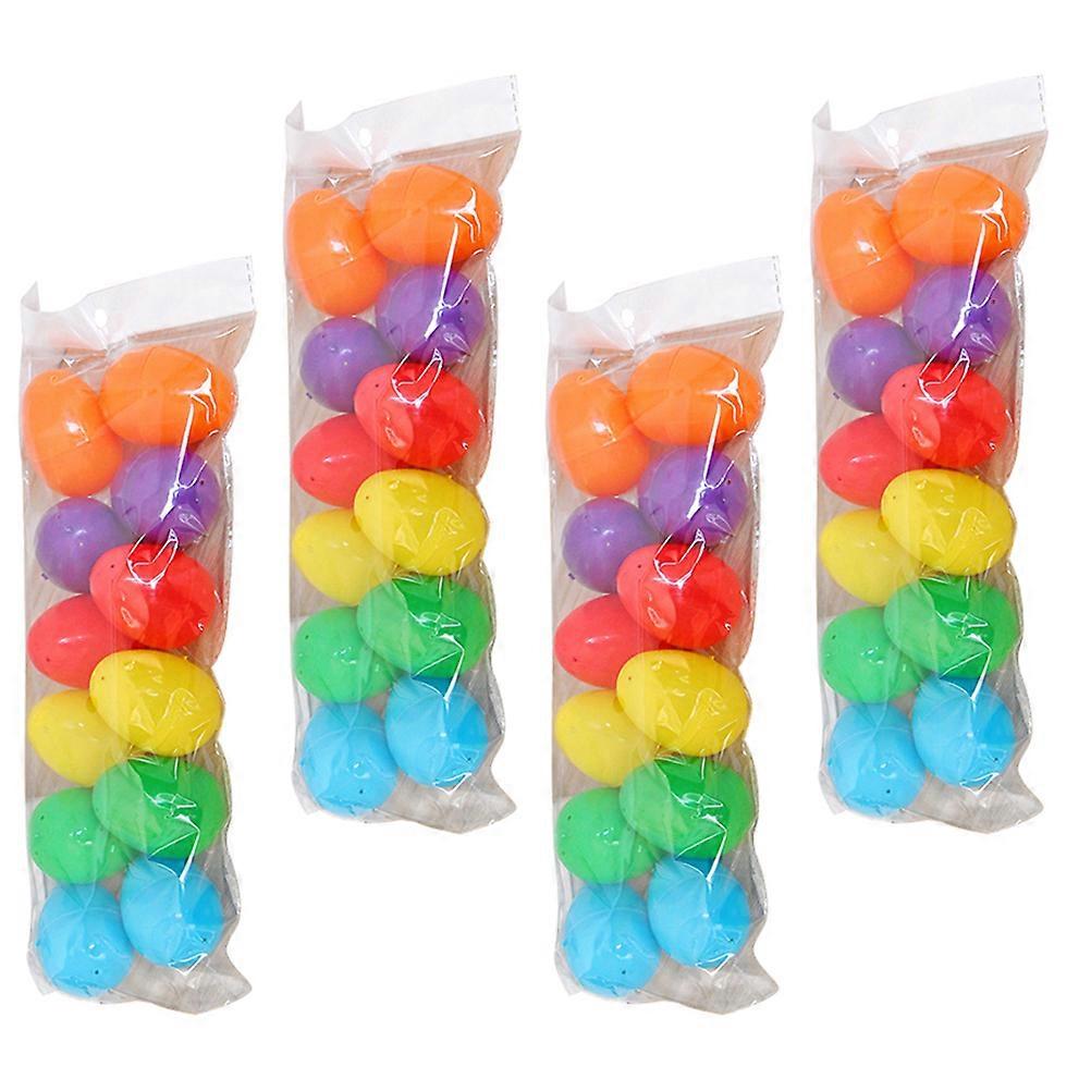 Colorful Plastic Egg Shell Easter Decoration Crafts for DIY 48Pcs
