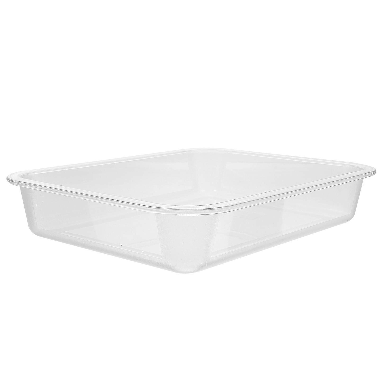 Dumplings Storage Tray Rectangular Food Plate for Storage 2Pcs Transparent