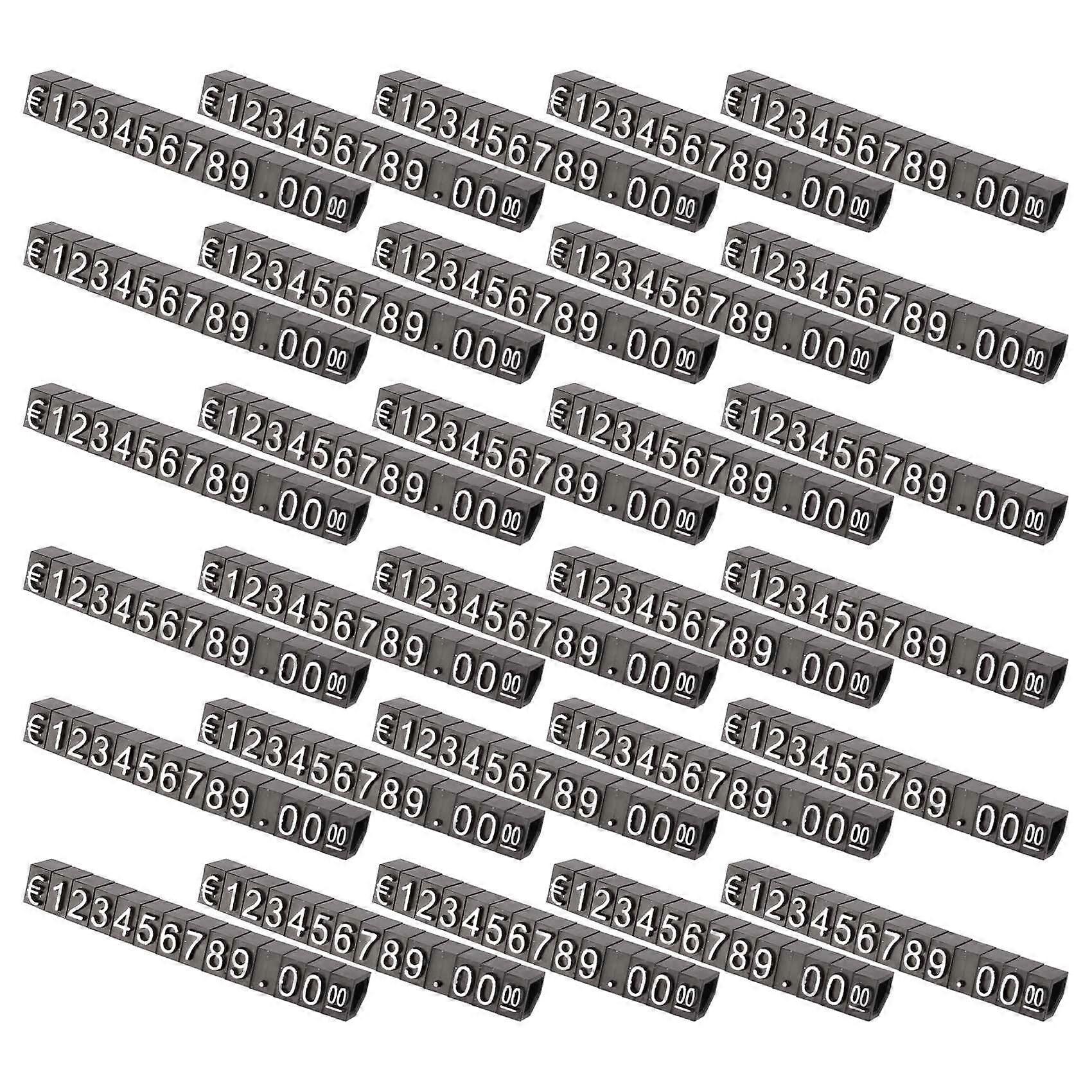 30Sets Plastic Cubes Display Tags Adjustable Number Stand Label Shop