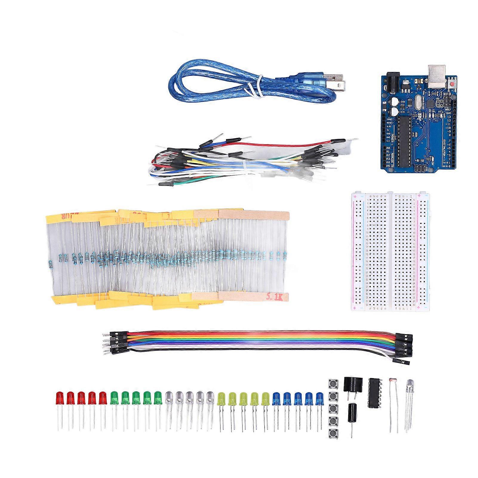Basic Starter Kit PCB Metal Beginners Electronic Components with Free PDF Tutorial Compatible for R3
