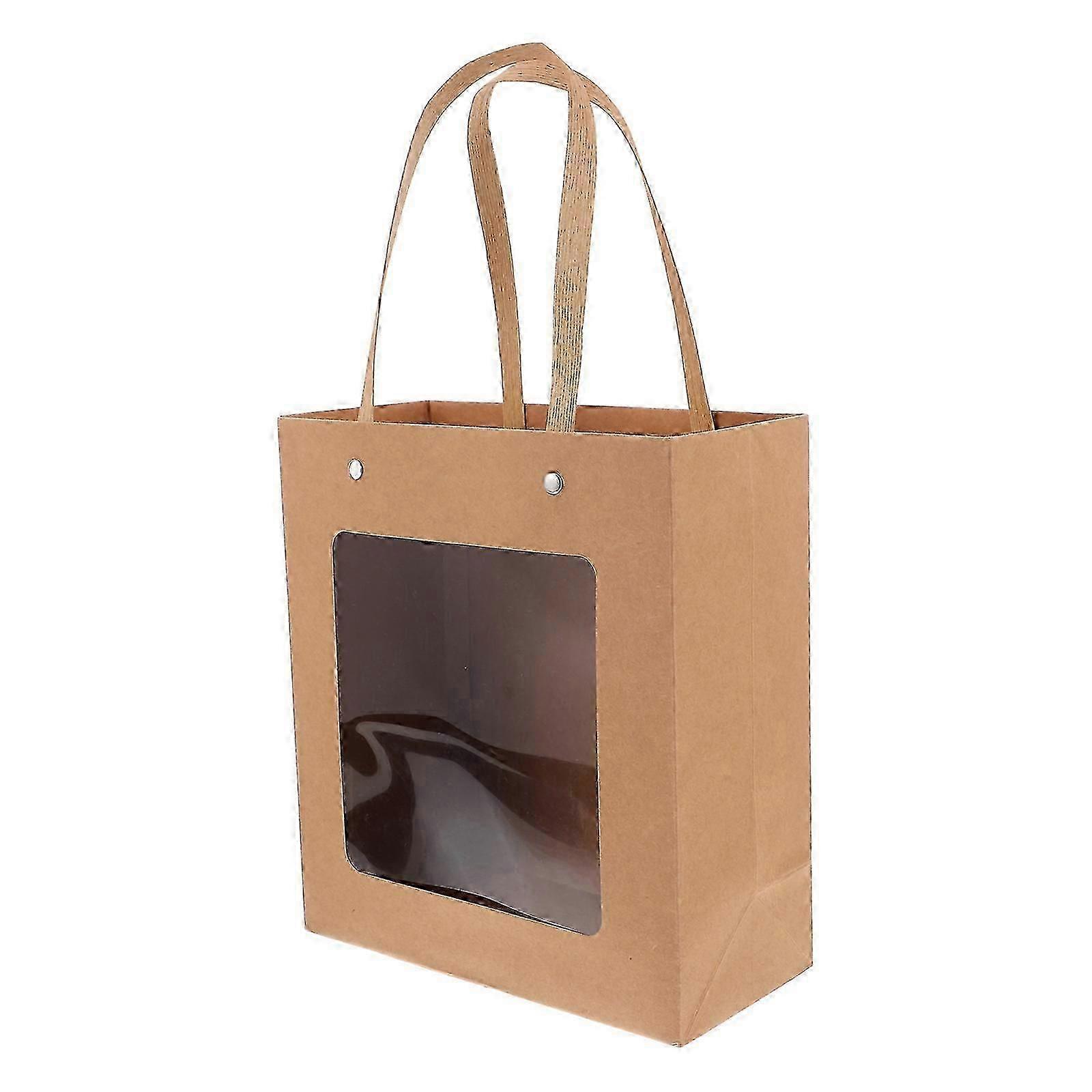 Brown Kraft Paper Boxes for Candy Storage with Clear Window Design