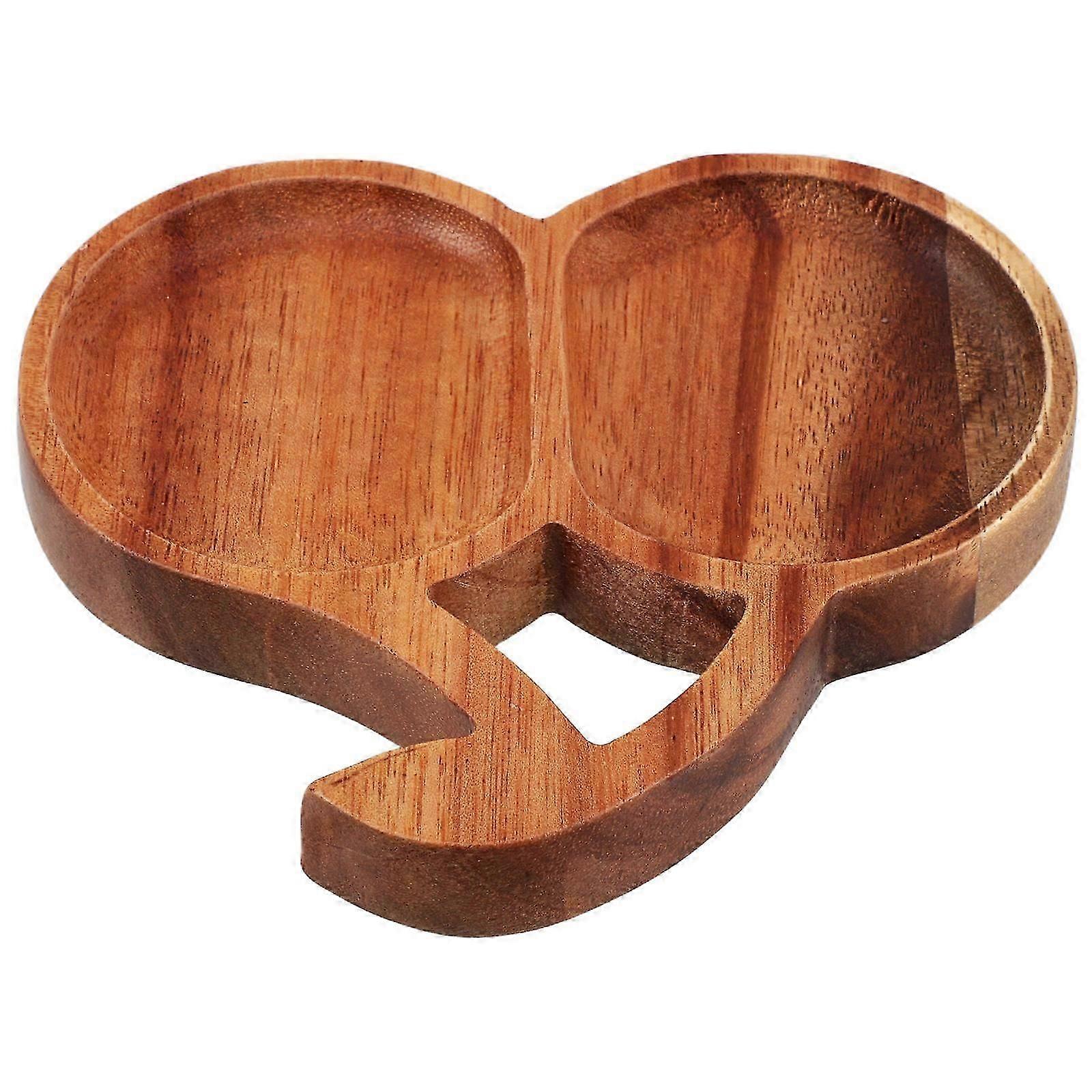 Brown Cherry Shape Wood Tray for Kitchen Serving with Material
