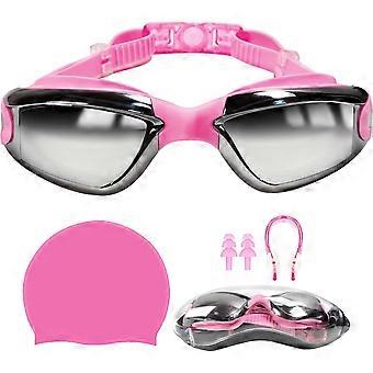 5 in 1 Swimming Goggles Anti Fog UV Protection Including Goggles Headphones Cap Nose Clips Swimming Bag