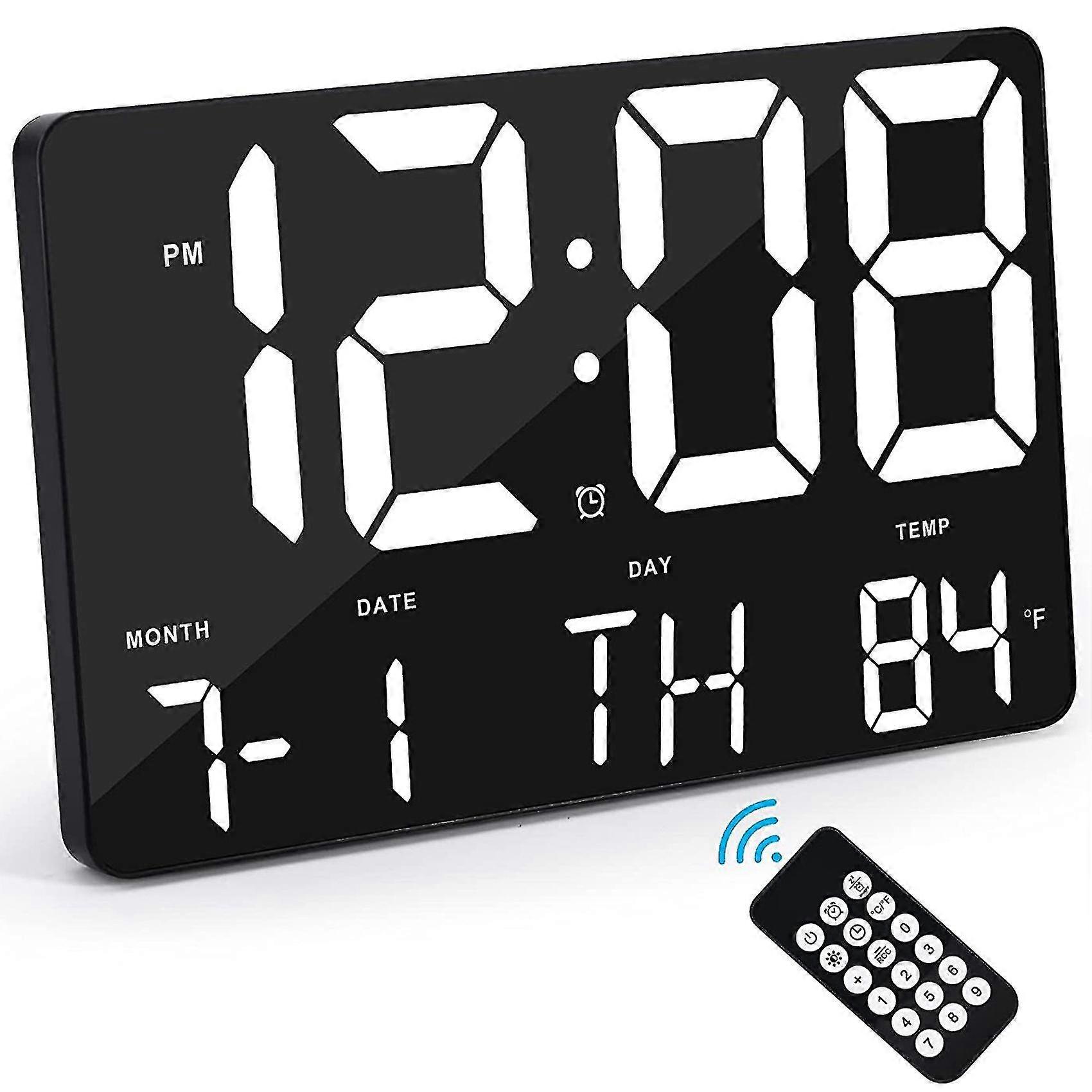 Digital Wall Clock Display Alarm Clock With Wireless Remote Control Led Wall Clock With Date And Te