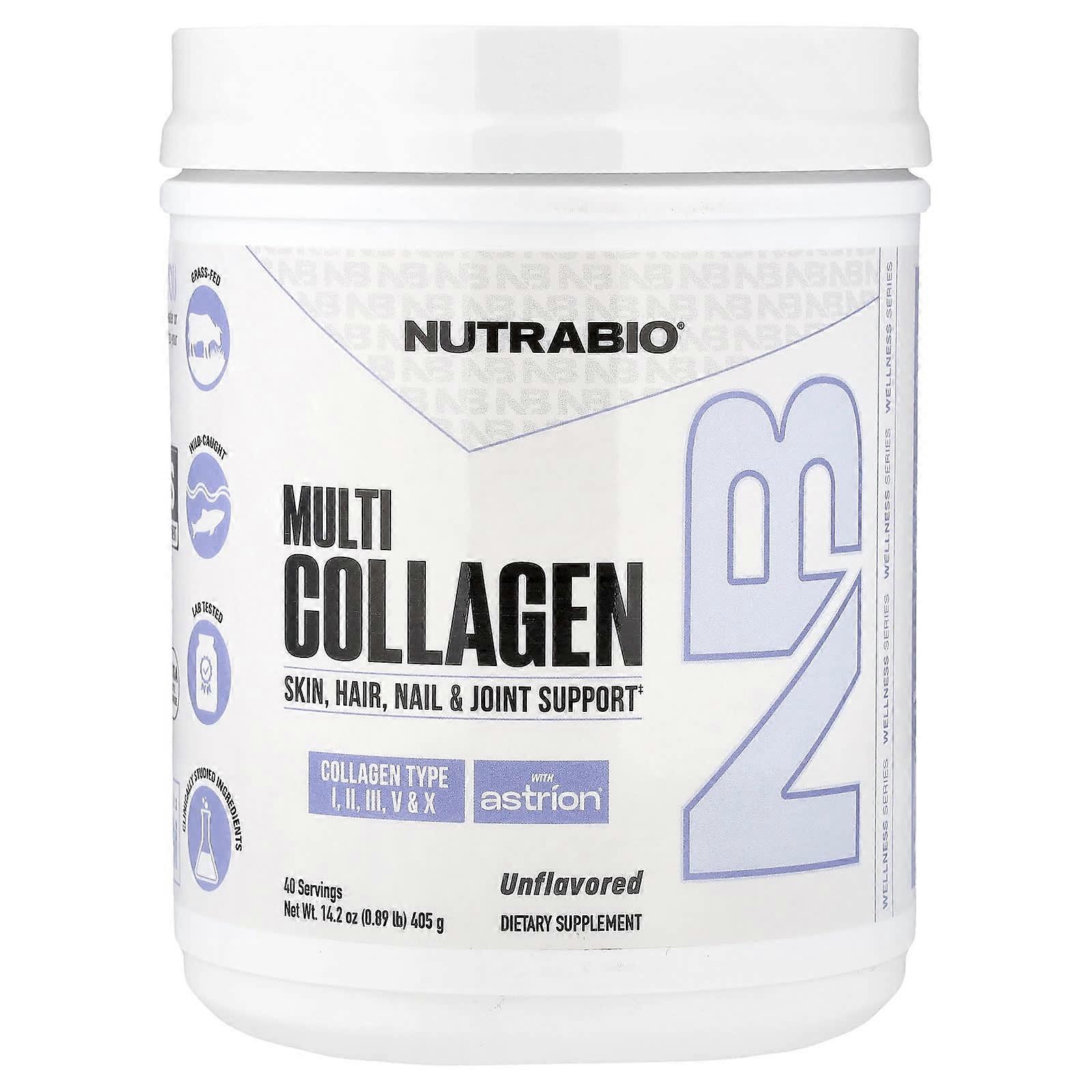 NutraBio, Multi Collagen, Unflavored, 14.2 oz (405 g)