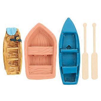 Bateau miniature décoratif en résine, 1 ensemble inclus.