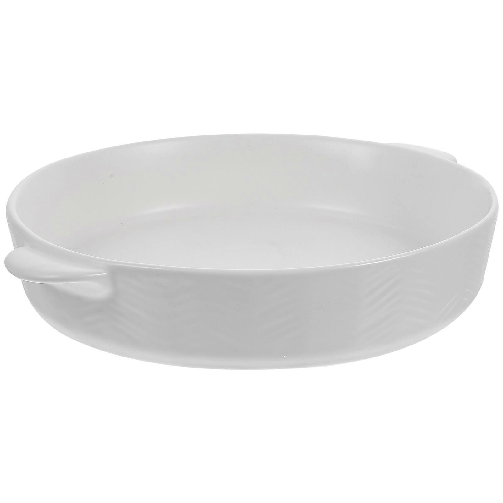 Baking Dish Roasting Pan Round Baking Dish Ceramic Bakeware Double Handle Baking Dish