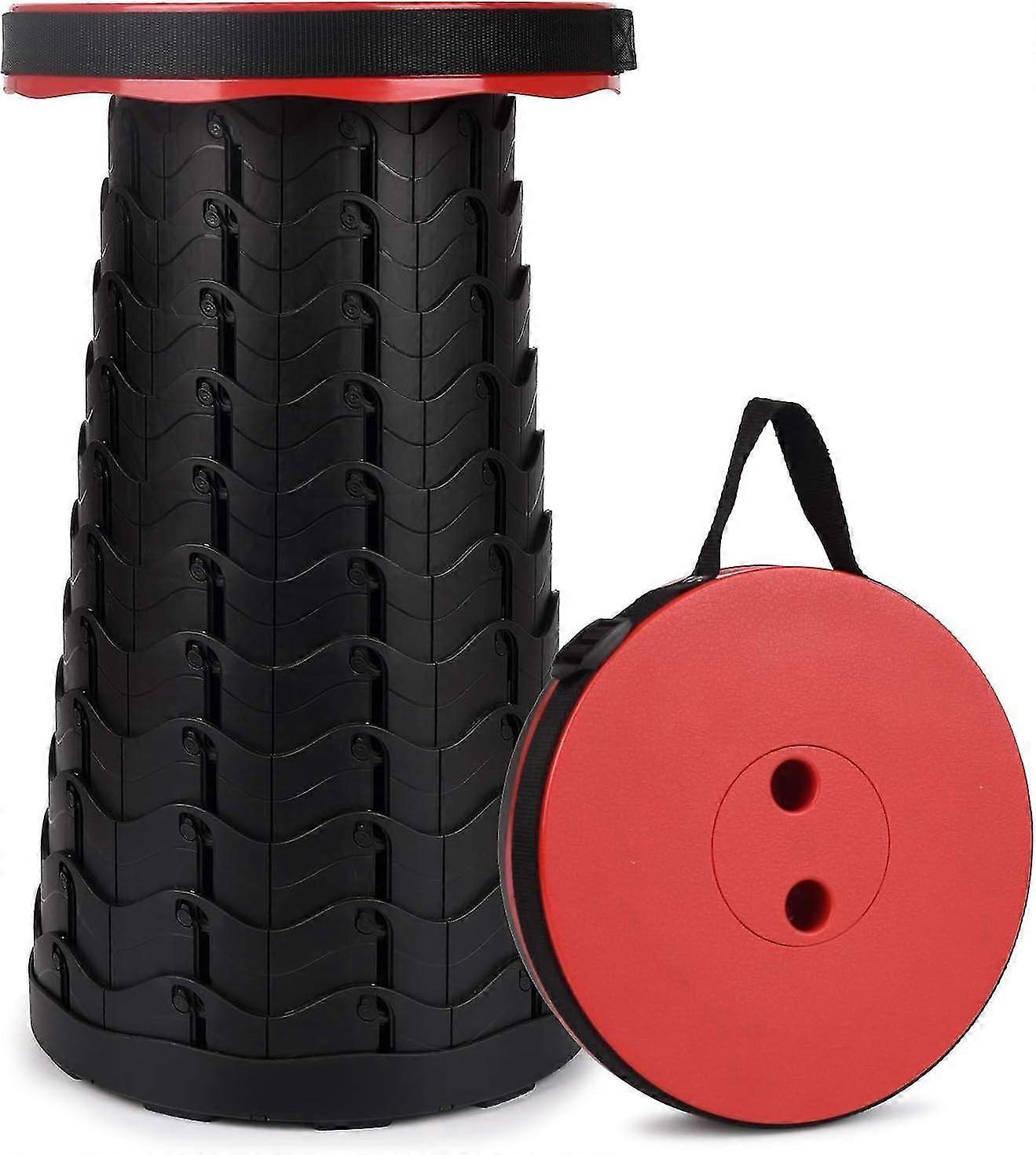 Portable Folding Stool - Second Generation Retractable Camping Stool, Adjustable Height, Lightweight & Durable